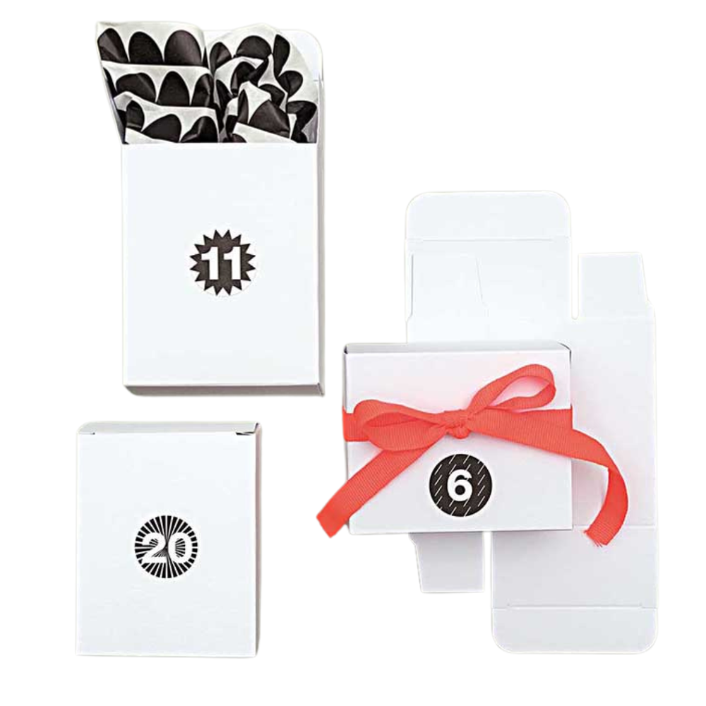 24 Advent Calendar Boxes | 4 x 8 x 10cm | Just Add Numbers | Choice of Designs