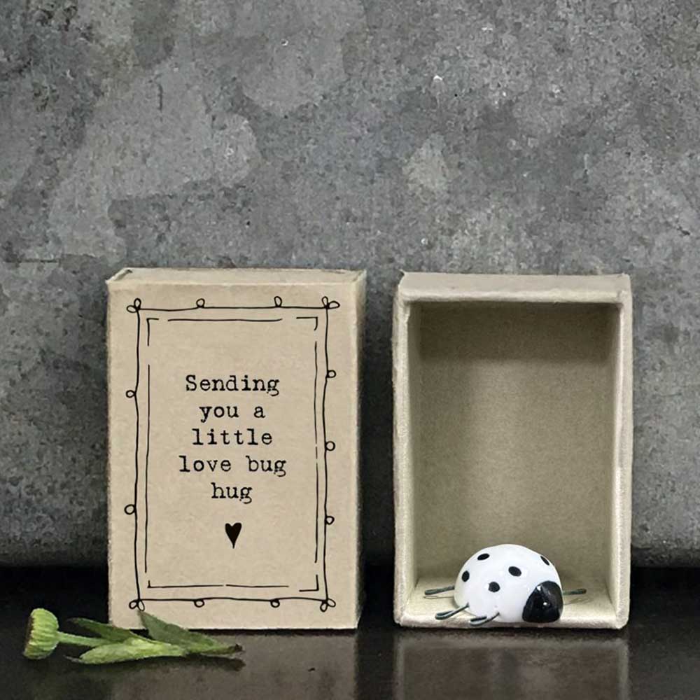 Love Bug Hug in a Matchbox | Porcelain Ladybird | Cracker Filler | Little Gift
