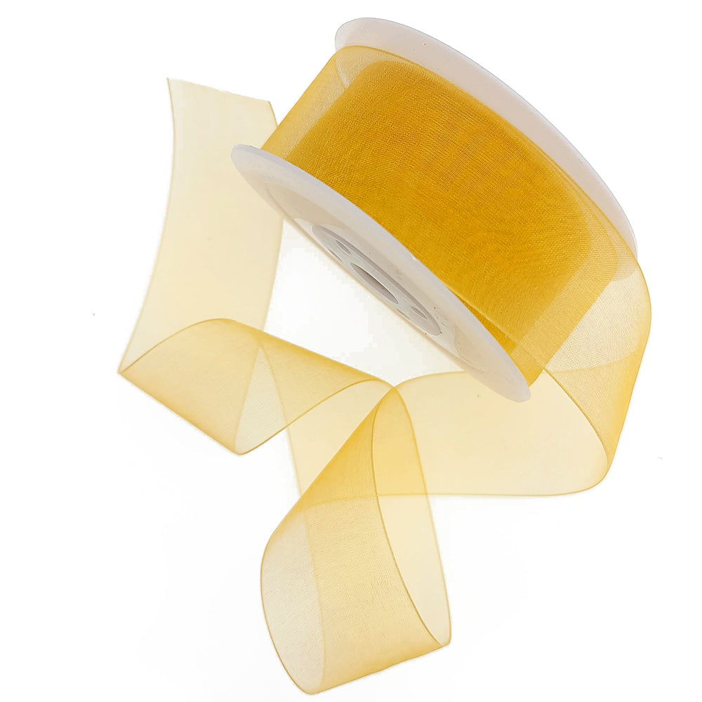 40mm or 25mm Organza Ribbon | Woven Edged | 25m Roll | Choice of Colours