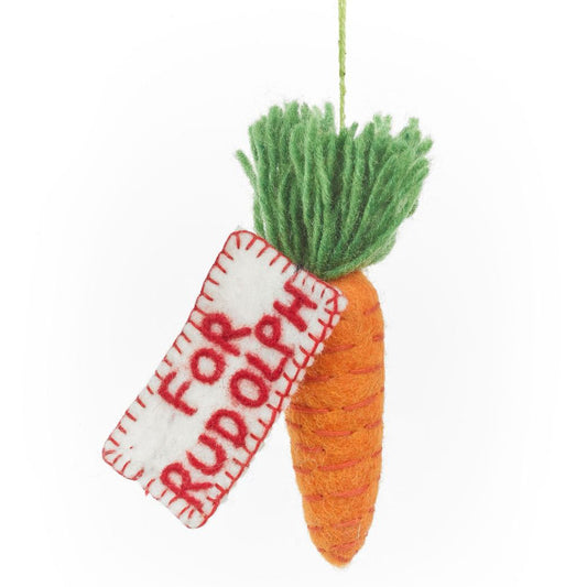 Carrot for Rudolph | Handmade Felt Christmas Tree Decoration | Fairtrade Felt