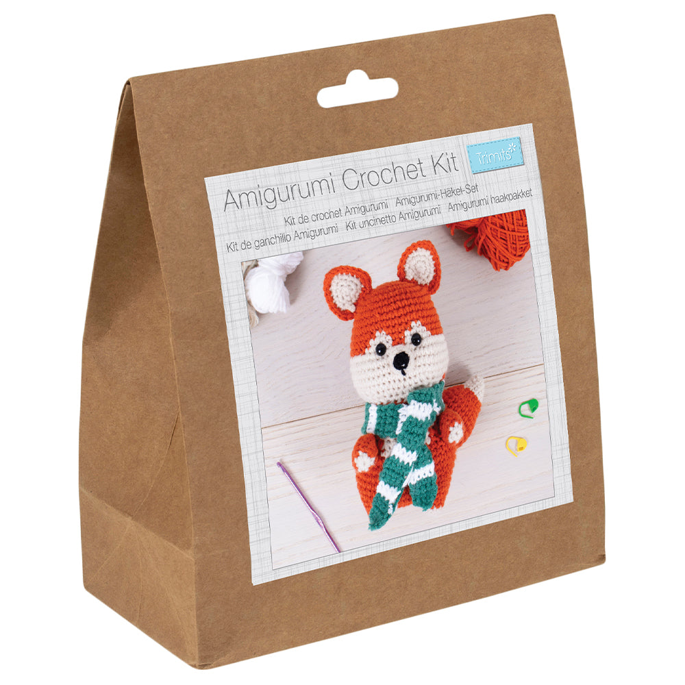 Amigurumi Winter Fox | Complete Crochet Craft Kit | 19cm Tall