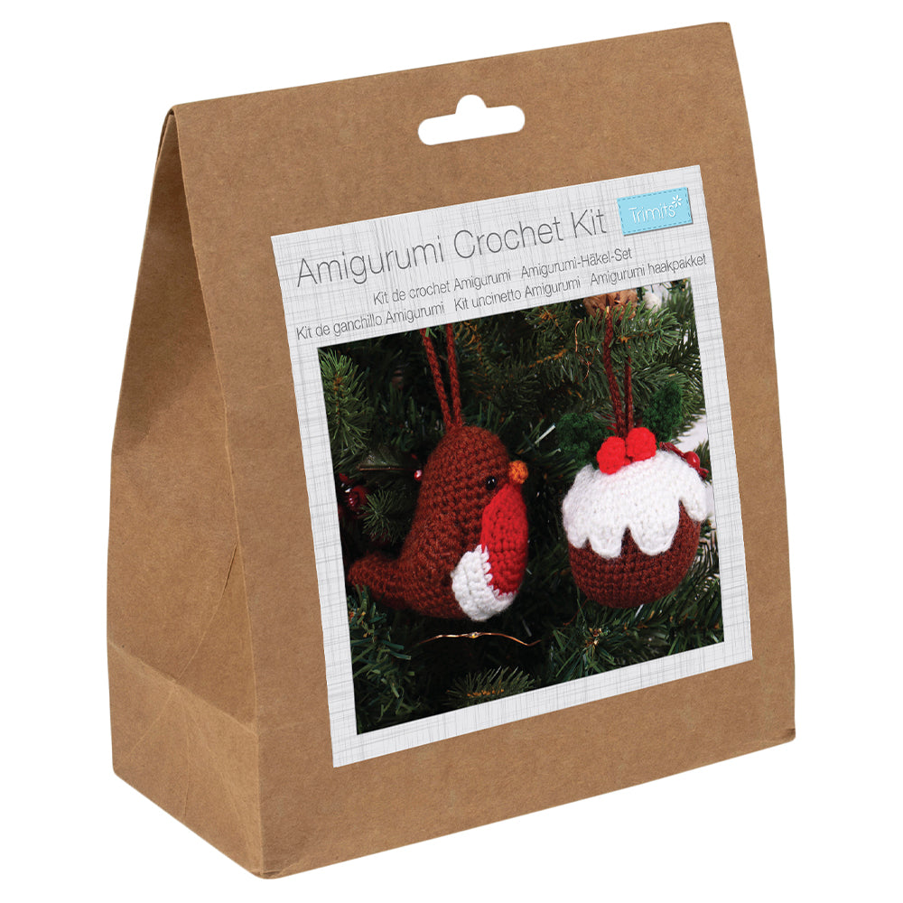 Christmas Pudding & Robin | Amigurumi Complete Crochet Kit