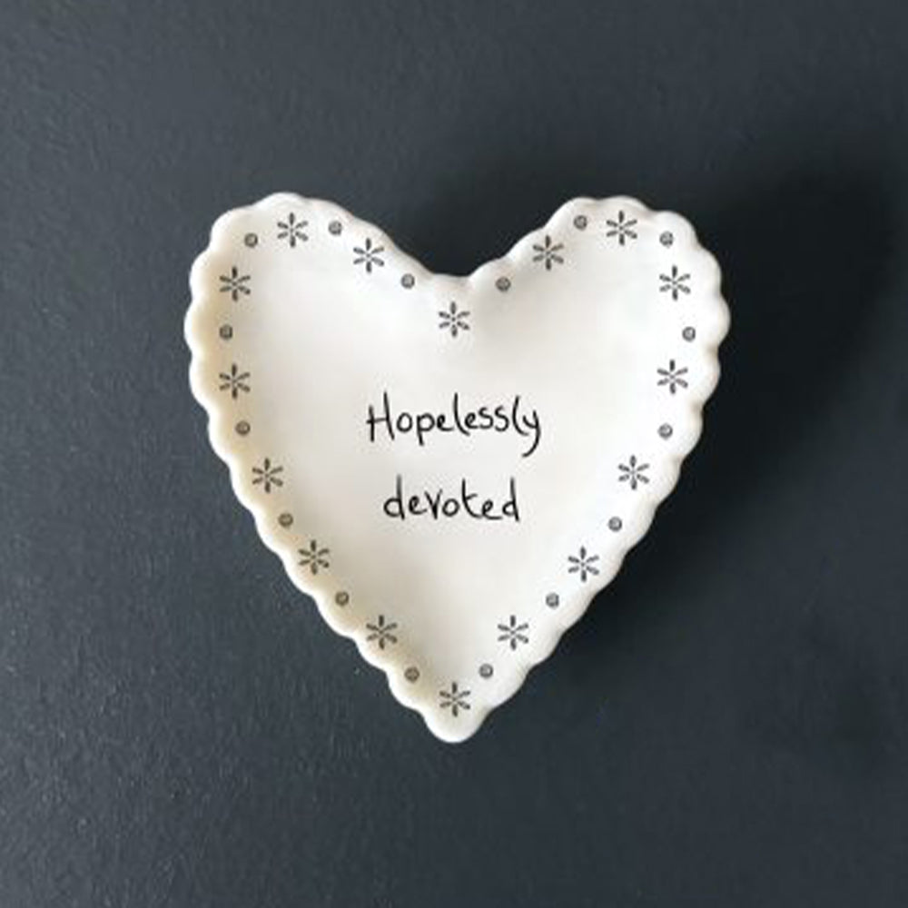 Hopelessly Devoted | Little Scalloped Heart Dish | Little Gift | Cracker Filler