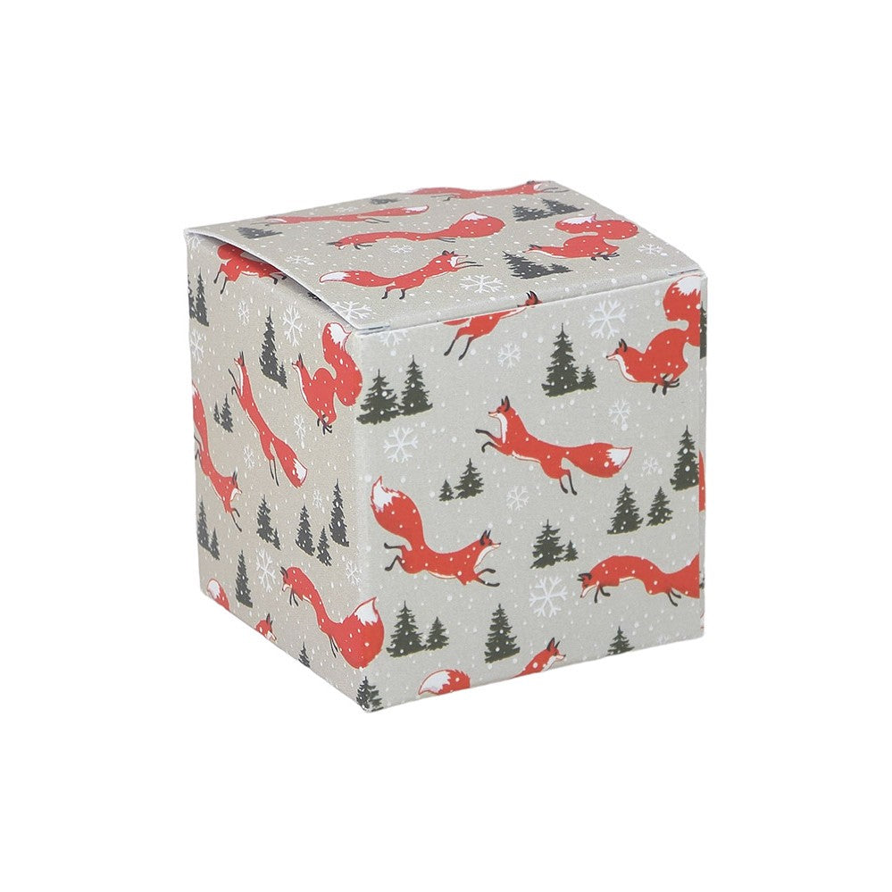 Christmas Fox | Little Gift Box | 5cm Cube | Single or 6 Boxes