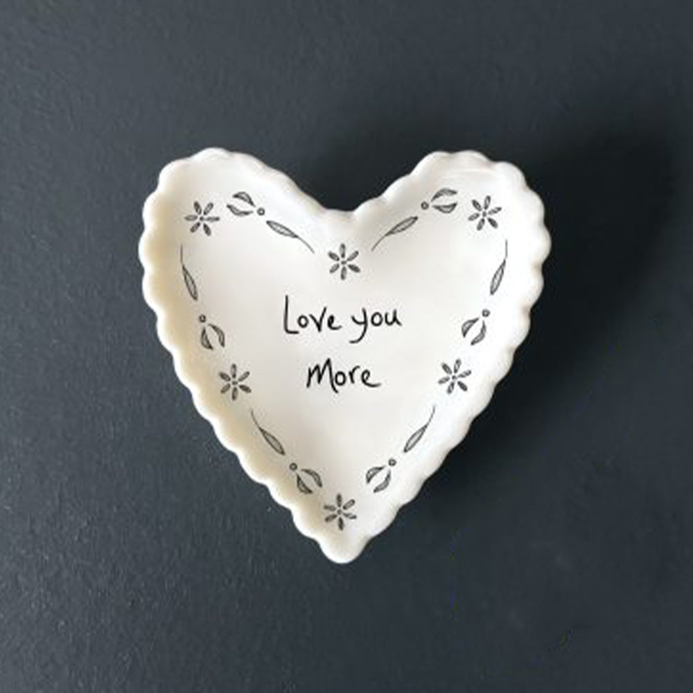 Love You More | Little Scalloped Heart Dish | Little Gift | Cracker Filler