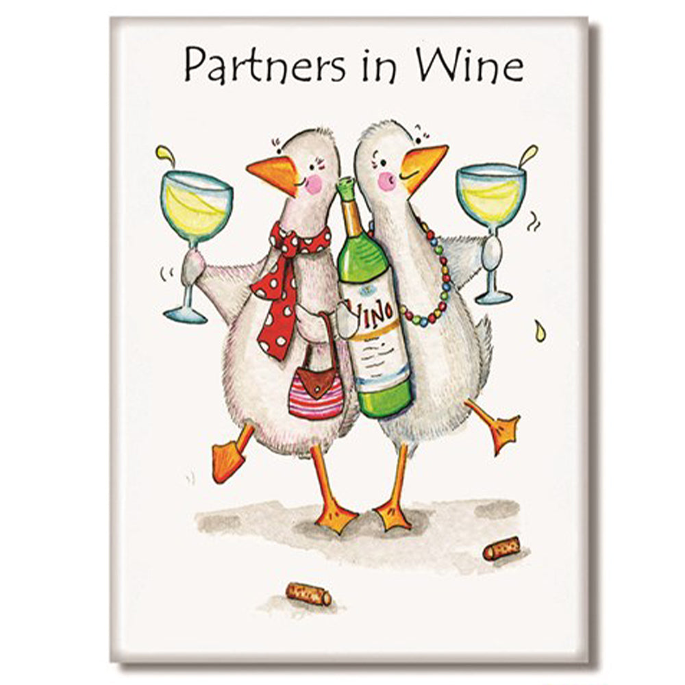 Partners in Wine | Funny Magnet | Little Gift | Cracker Filler