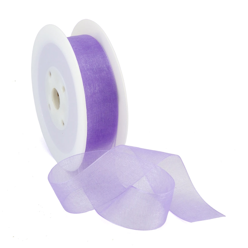 40mm or 25mm Organza Ribbon | Woven Edged | 25m Roll | Choice of Colours