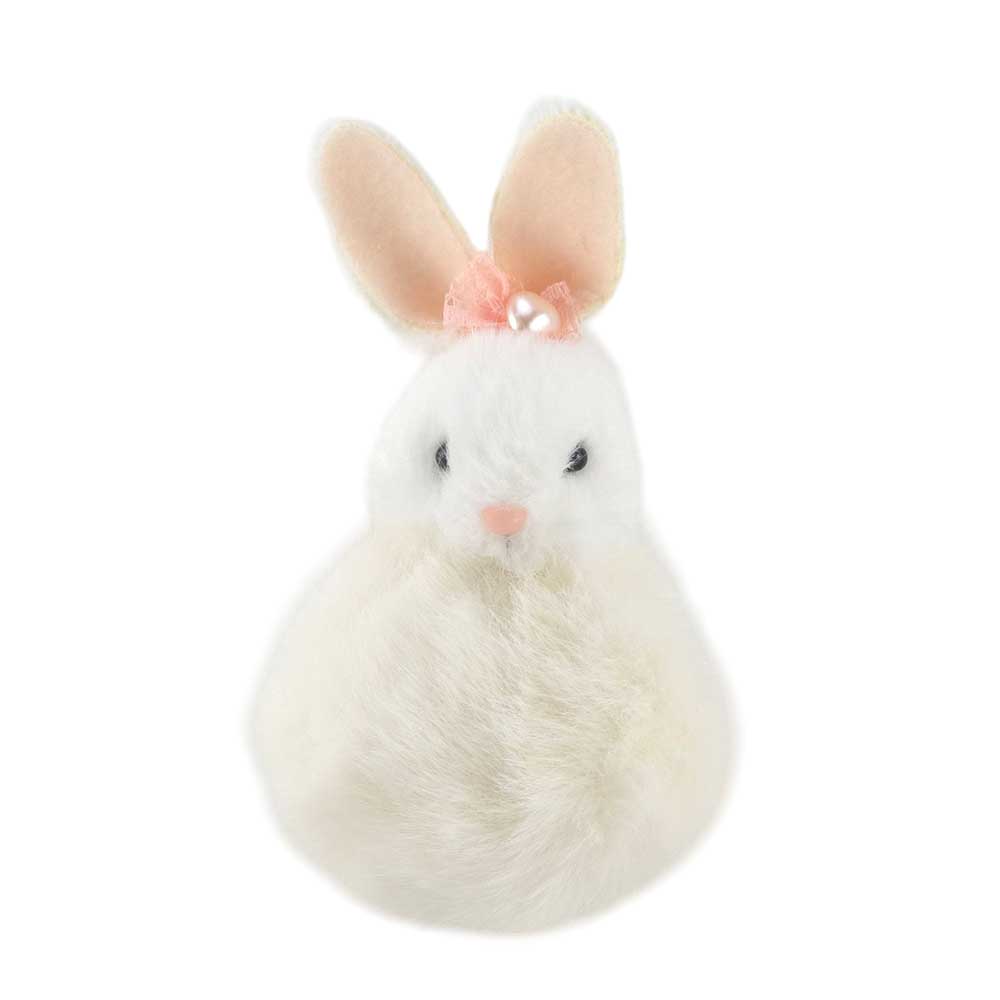 White | Super Fluffy Pom Pom Bunny | Hanging Easter Tree Decoration | 11cm Tall
