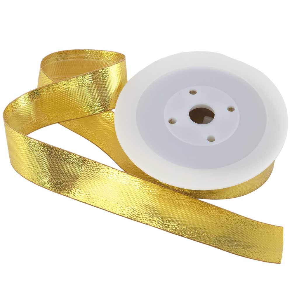 Silver or Gold | 15mm to 40mm Wide | Metallic Flexible Lurex Ribbon | 20m Reel