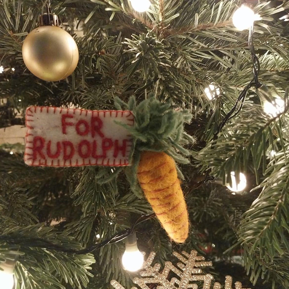Carrot for Rudolph | Handmade Felt Christmas Tree Decoration | Fairtrade Felt