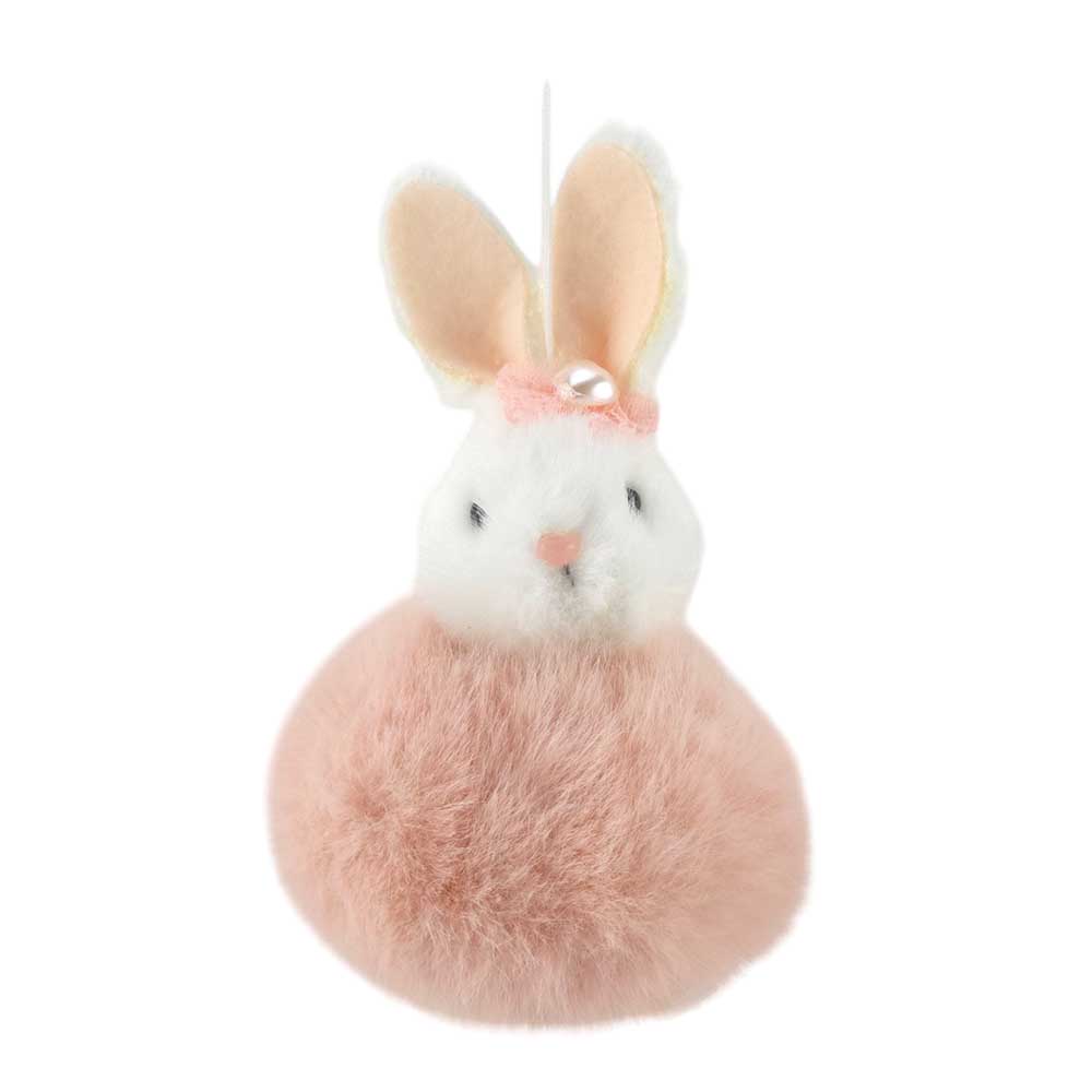 Pink | Super Fluffy Pom Pom Bunny | Hanging Easter Tree Decoration | 11cm Tall