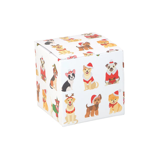 Christmas Dogs | Little Gift Box | 5cm Cube | Single or 6 Boxes