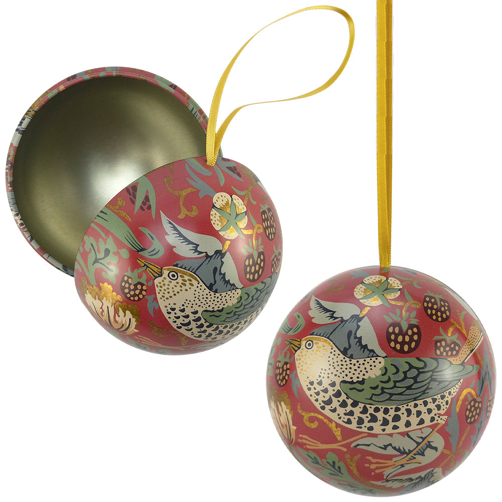 William Morris | Fillable Tinware Christmas Baubles | 7cm