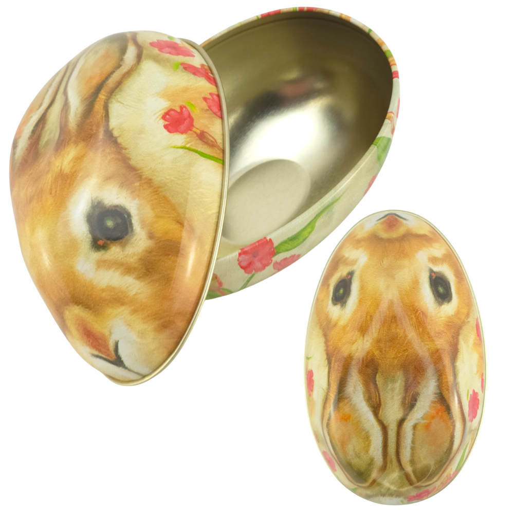 Springtime Bunnies | Two-Part Fillable Tinware Easter Egg | Lovely Gift