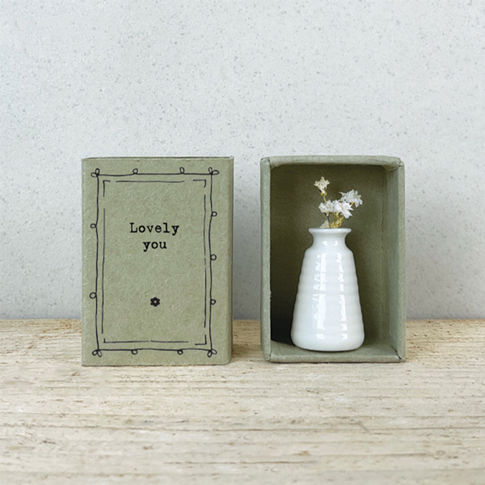 Lovely You | Mini Vase in a Matchbox | Little Gift | Cracker Filler