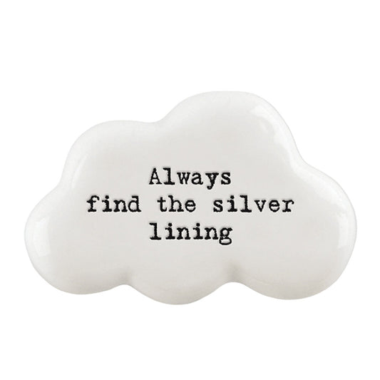 Always Find The Silver Lining | Porcelain Cloud Token | Mini Cracker Filler