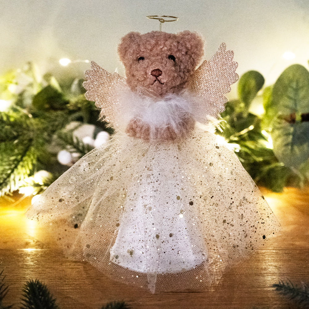 Gold | Teddy Bear Angel | Christmas Tree Topper | 17cm Tall