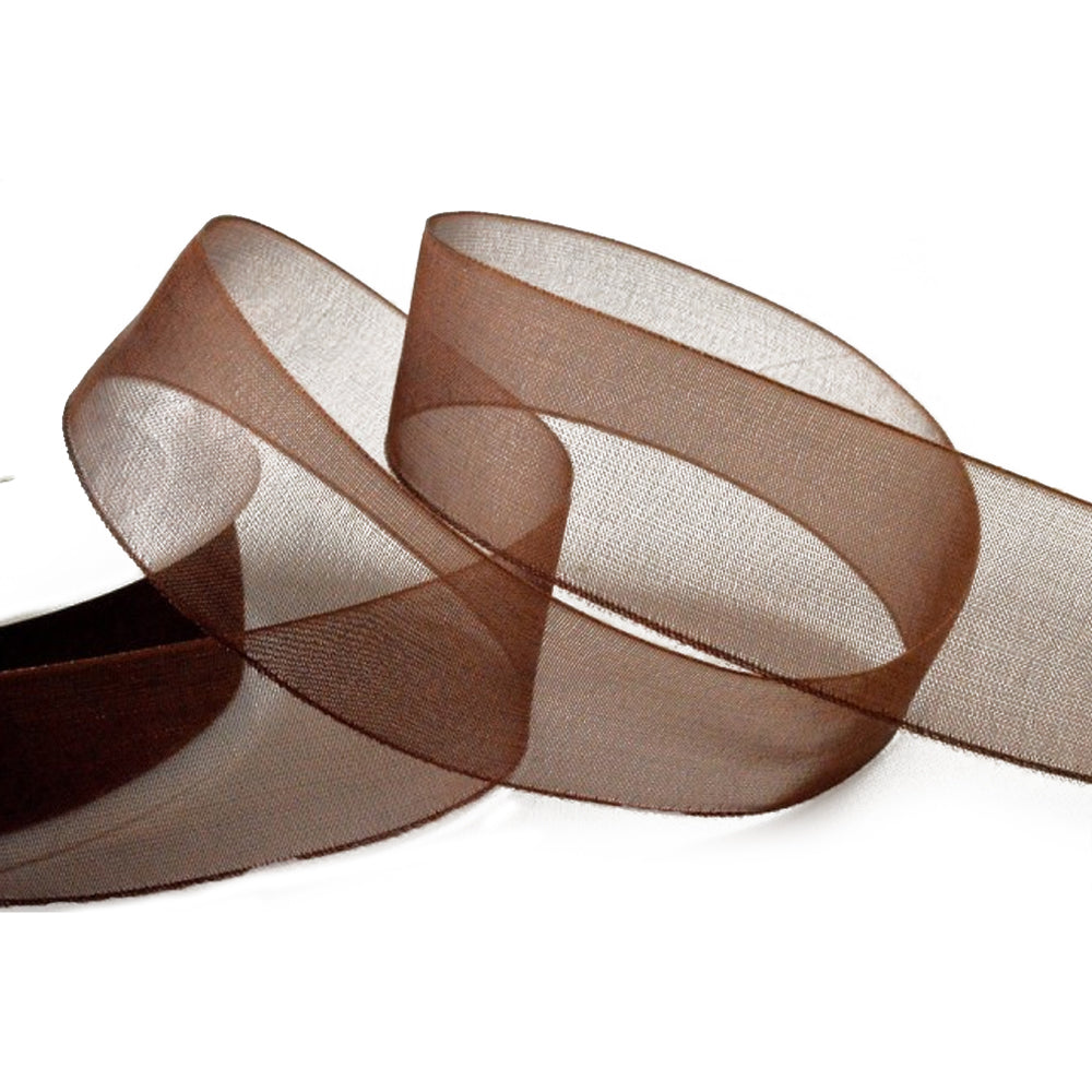 40mm or 25mm Organza Ribbon | Woven Edged | 25m Roll | Choice of Colours