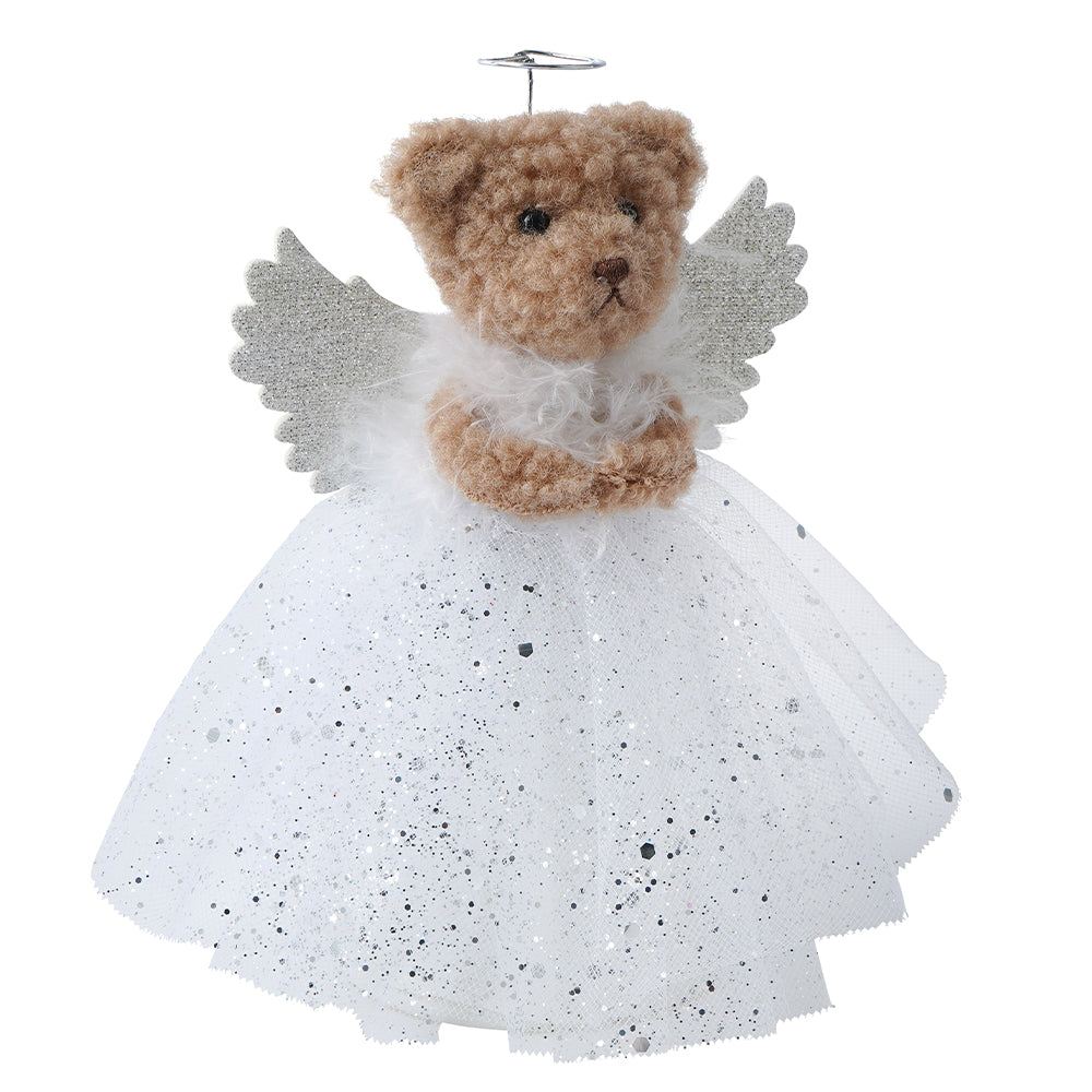 Silver | Teddy Bear Angel | Christmas Tree Topper | 17cm Tall