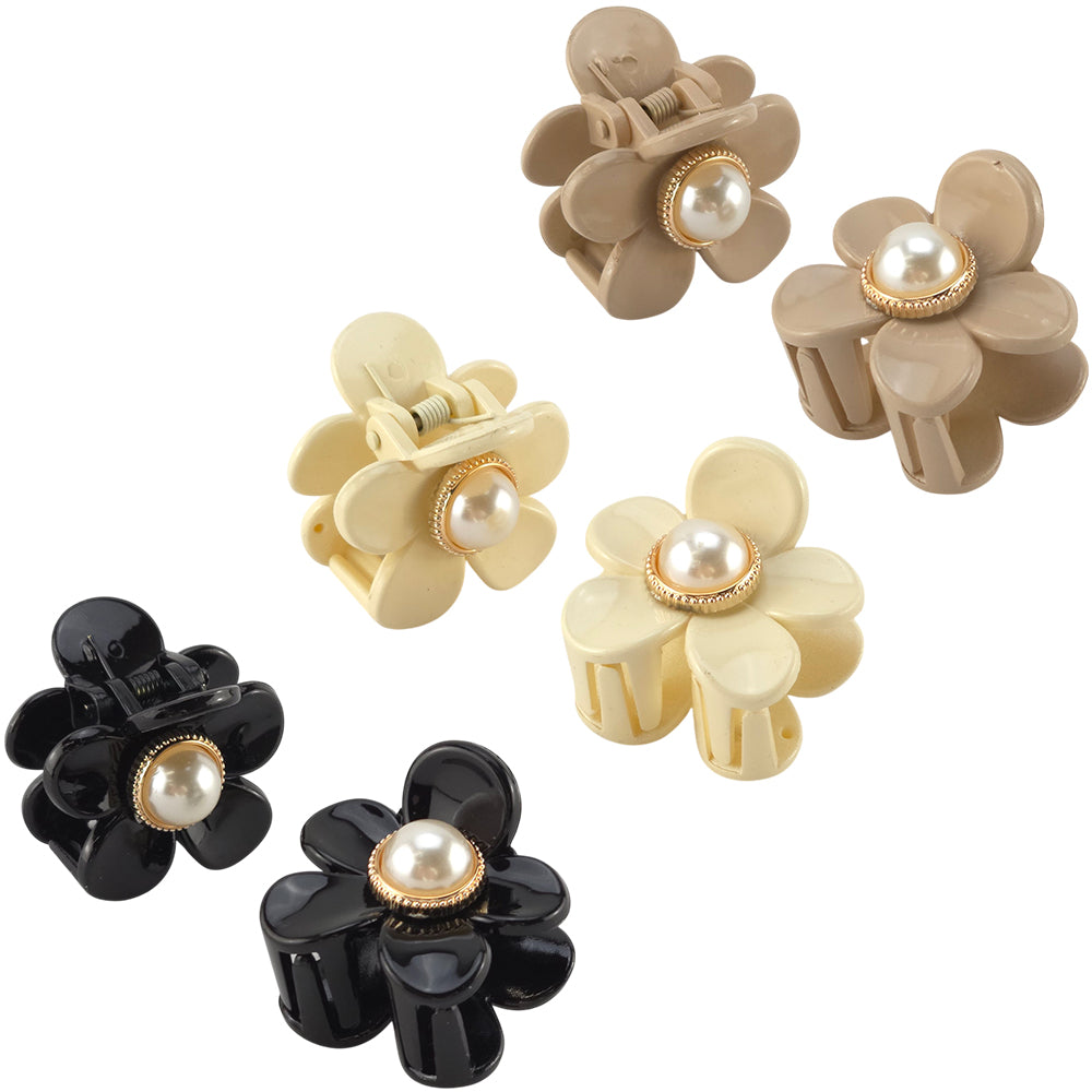 Flower Hair Clamps with Pearls | Colour at Random | Little Gift | Cracker Filler