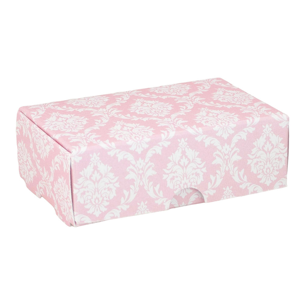Pink Damask | Little Gift Box | Soap Bar Sized | Single or 6 Boxes | 57x88x30mm