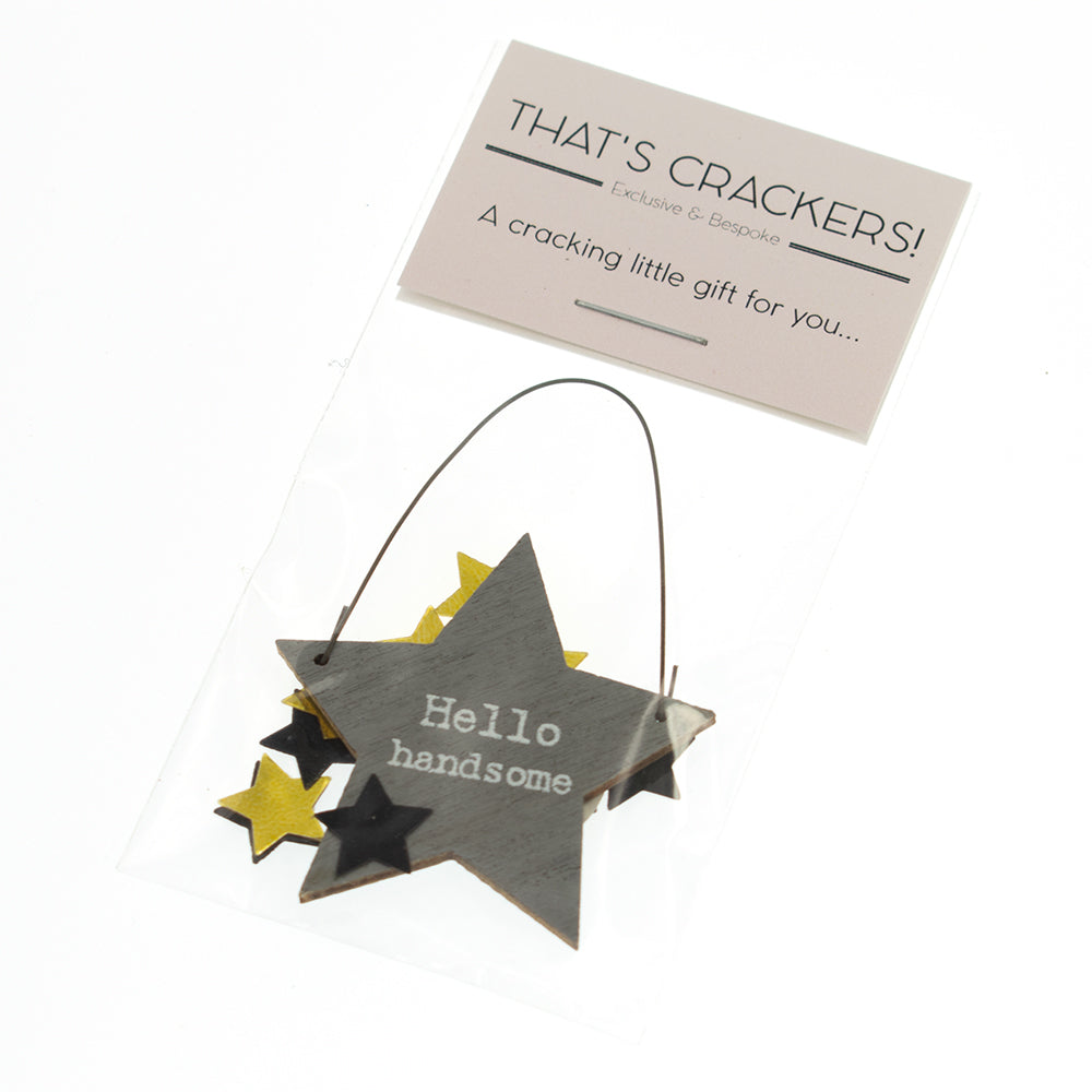 Hello Handsome Mini Star Hanger & Confetti Bag | Cracker Filler | Mini Gift