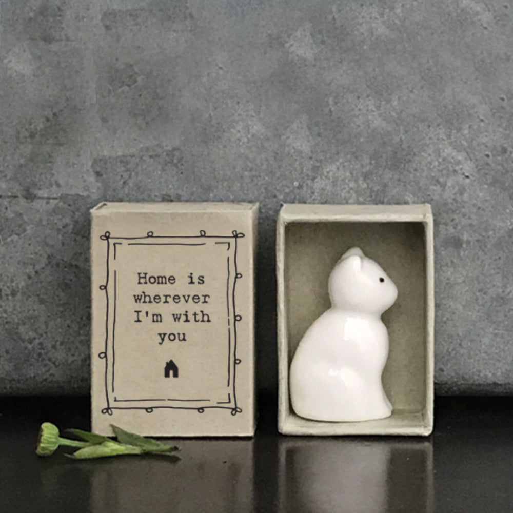 Home Is Wherever I'm With You | Porcelain Cat | Cracker Filler | Little Gift