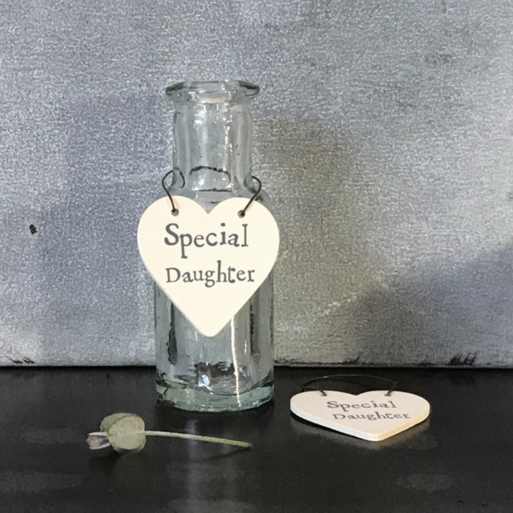 Special Daughter - Mini Wooden Hanging Heart | Cracker Filler | Mini Gift