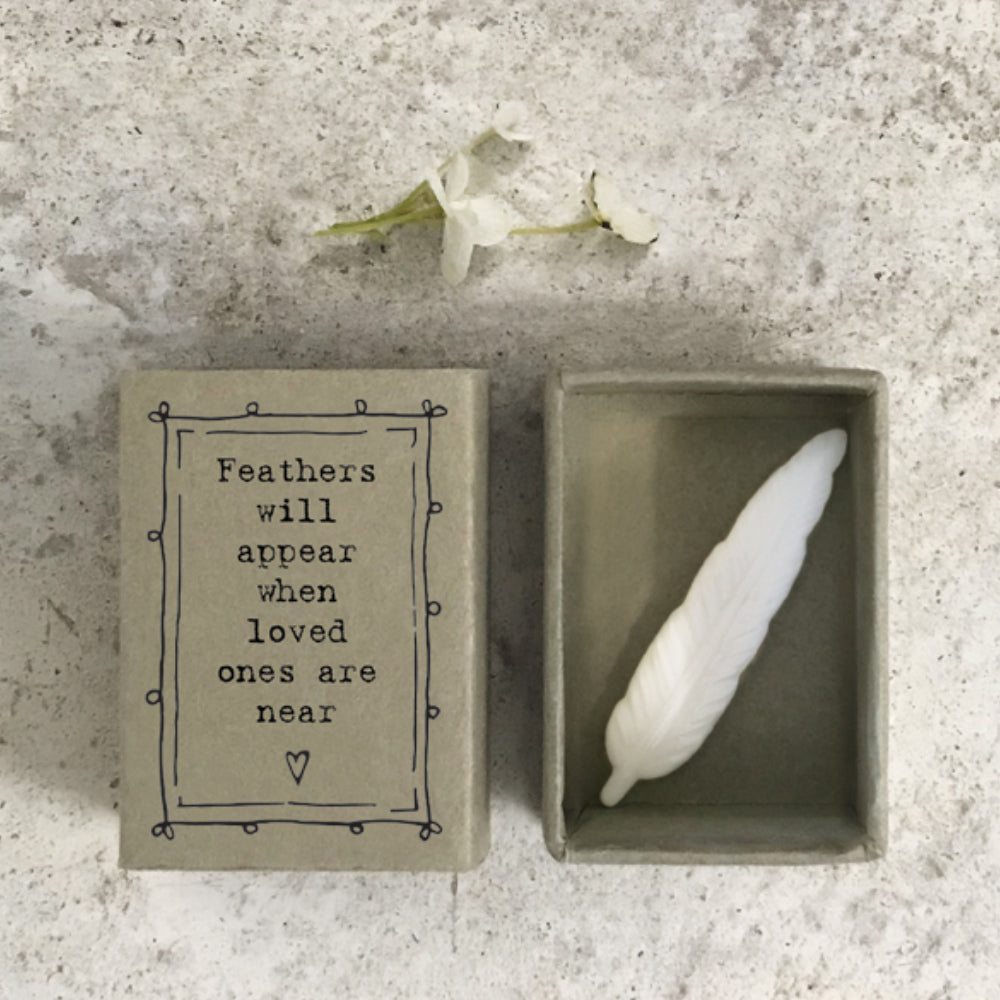 Feathers Will Appear When Loved Ones Are Near | Porcelain Feather | Cracker Gift