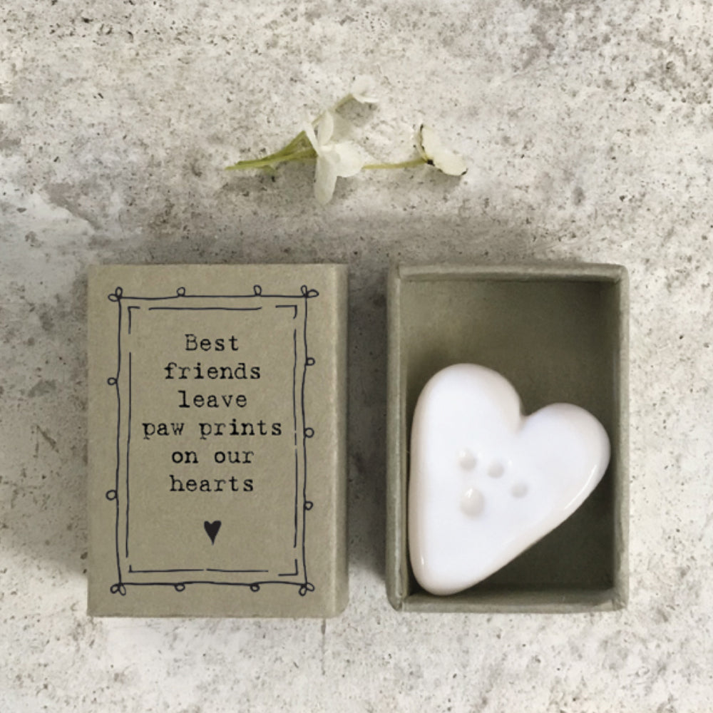 Best Friends Leave Paw Prints on Our Hearts | Porcelain Pawprint | Cracker Gift