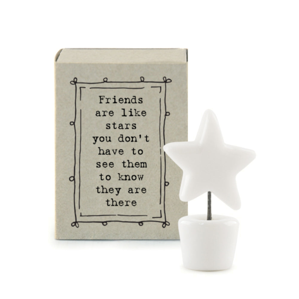Friends Are Like Stars | Porcelain Star | Cracker Filler | Matchbox Little Gift