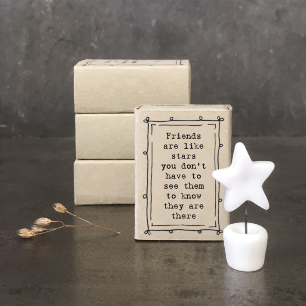 Friends Are Like Stars | Porcelain Star | Cracker Filler | Matchbox Little Gift