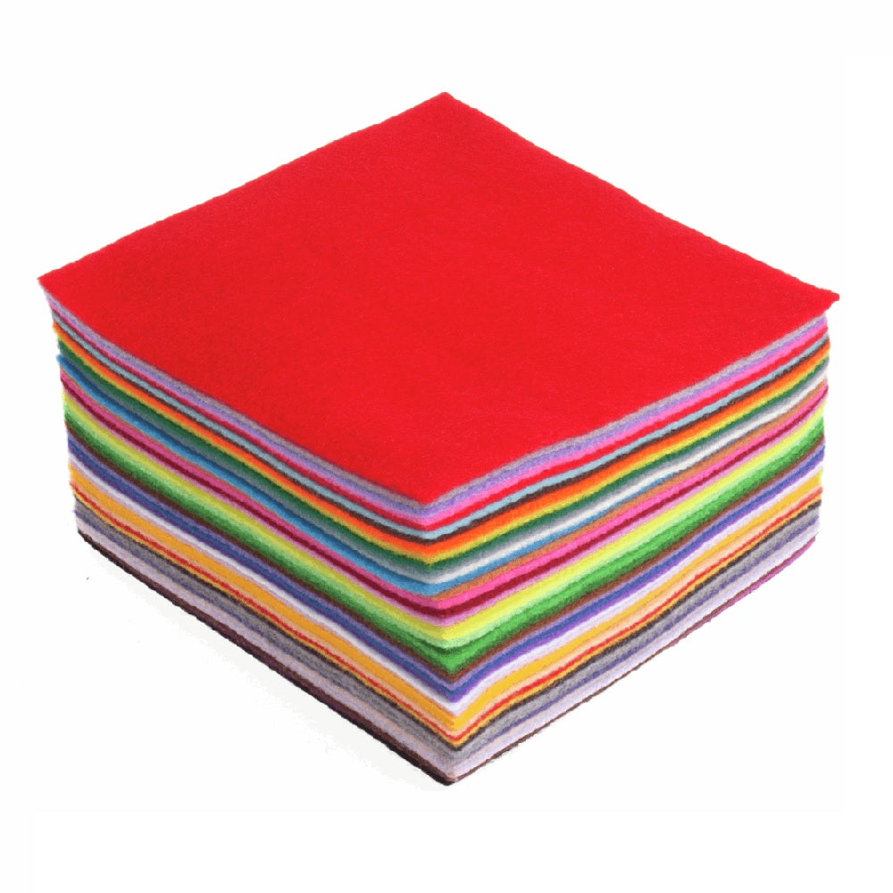 42 Piece Assorted Felt Pack | 15 x 15cm | Sewing & Craft Felt