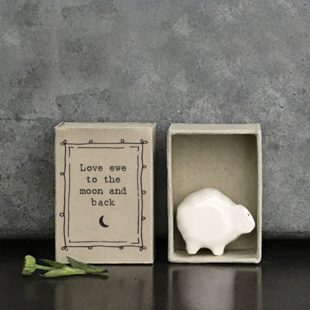 Love Ewe To The Moon and Back | Porcelain Sheep | Cracker Filler | Little Gift
