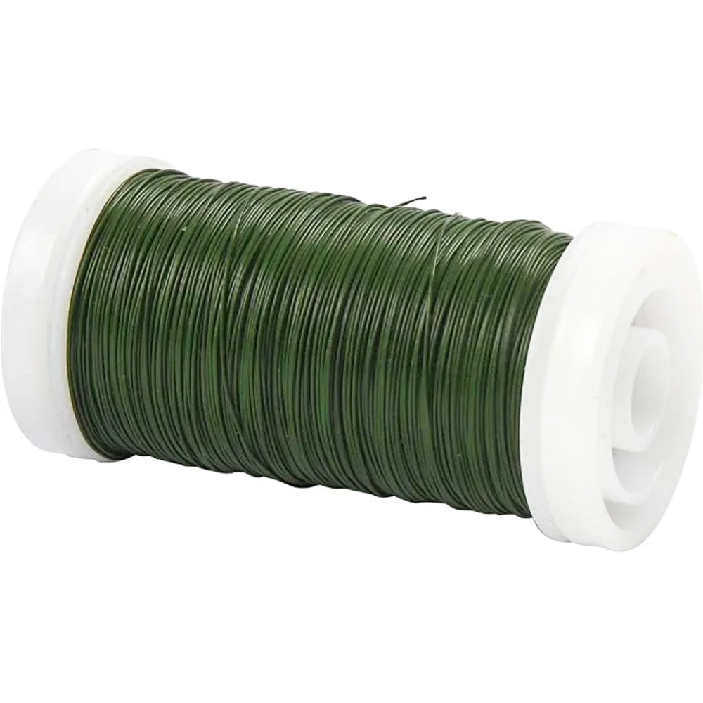 100g Reel Green Floristry Wire 0.31mm - Perfect for Binding