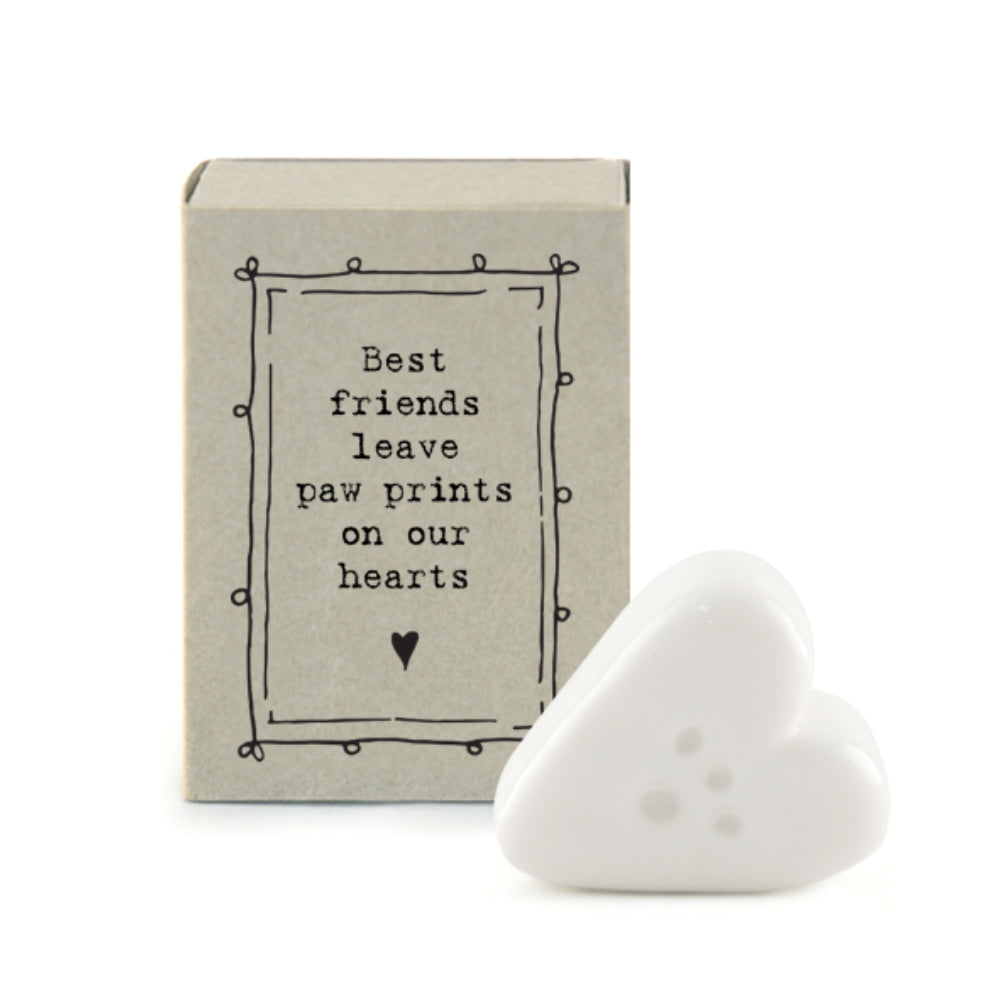 Best Friends Leave Paw Prints on Our Hearts | Porcelain Pawprint | Cracker Gift