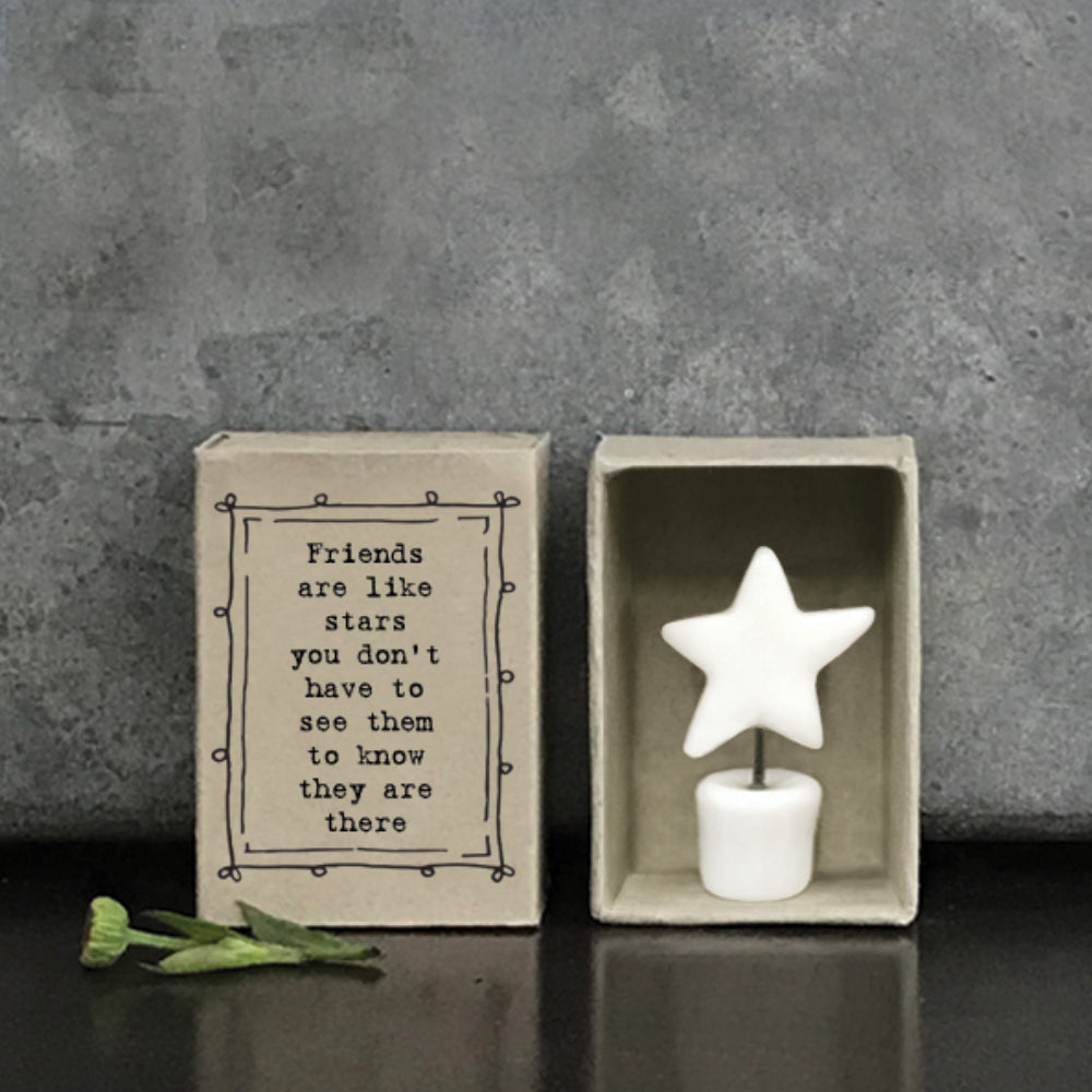 Friends Are Like Stars | Porcelain Star | Cracker Filler | Matchbox Little Gift