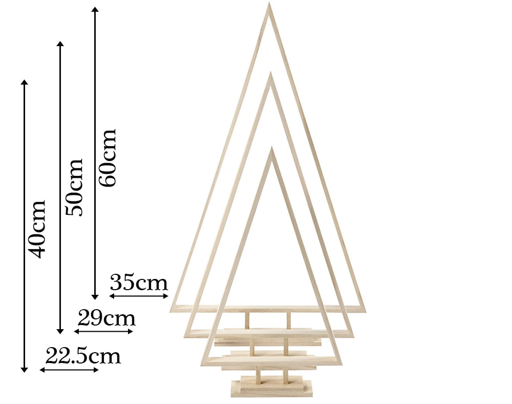 3 Giant Assorted Wooden Trees to Decorate for Christmas Crafts