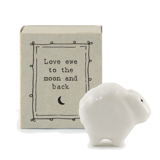 Love Ewe To The Moon and Back | Porcelain Sheep | Cracker Filler | Little Gift