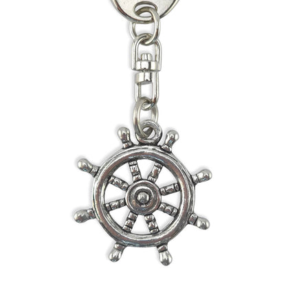 Ship or Boat Wheel | English Pewter 3D Keyring | Little Gift | Cracker Filler