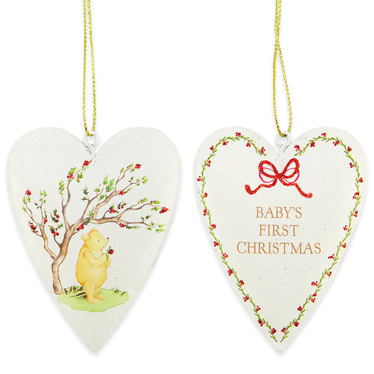 Baby's First Christmas | Tin Winnie-The-Pooh Tree Decoration | Gisela Graham