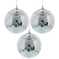 8cm Mirror Balls | Pack of 3 | Christmas Tree Decoration Bauble | Glitter Balls