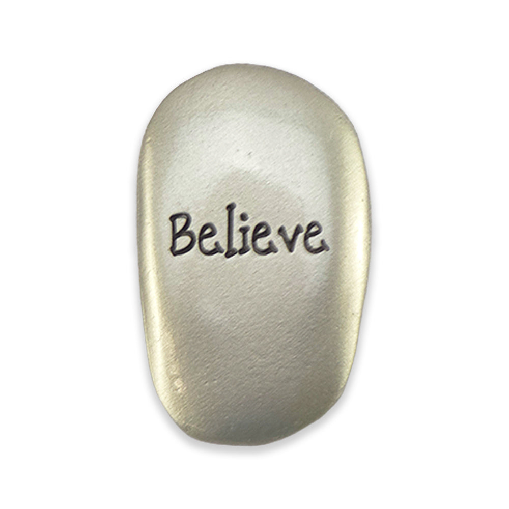 Believe | Christian Faith Thumb Stone | Pocket Token | Cracker Filler Gift