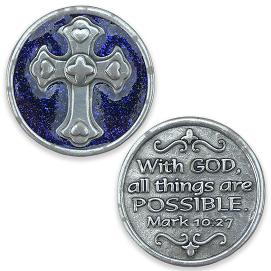 Cross | Enamelled Pocket Token | Little Christian Gift | Cracker Filler