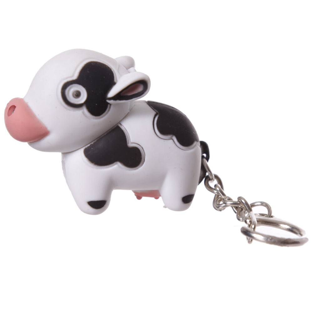 Little Cow Keyring | LED Torch & Mooing Sound | Mini Gift | Cracker Filler