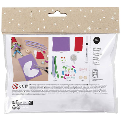Christmas Elves | Makes 2 Tree Ornaments | Bead & Felt Craft Kit for Kids