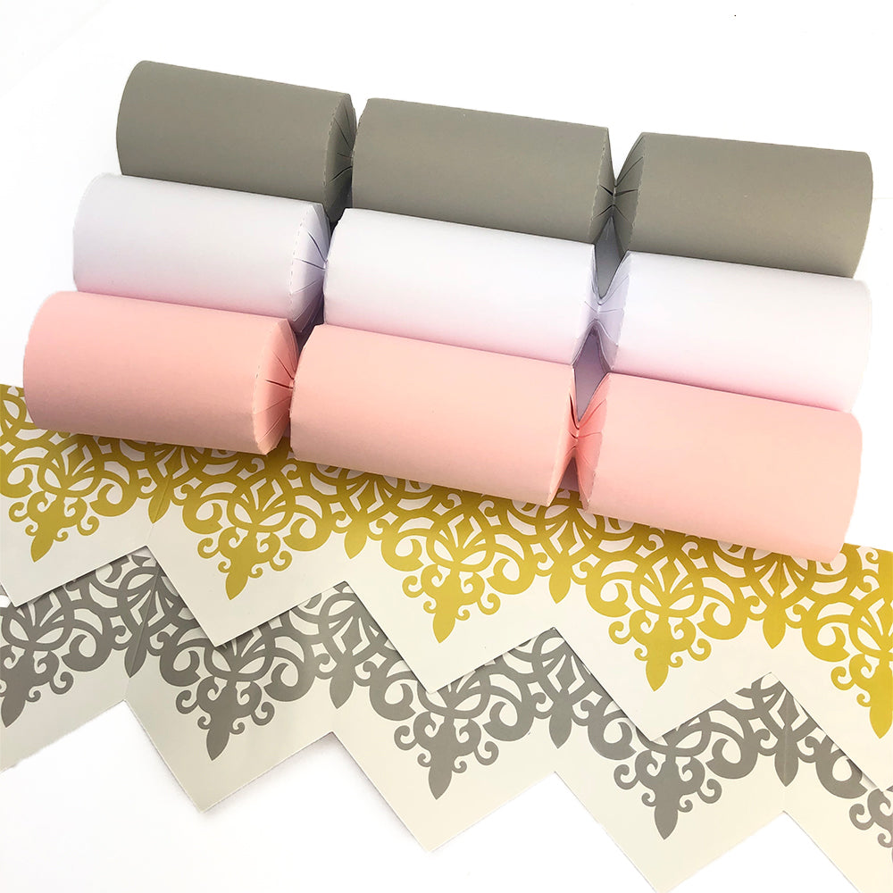 Grey and Pink Tones | Craft Kit to Make 12 Crackers | Recyclable