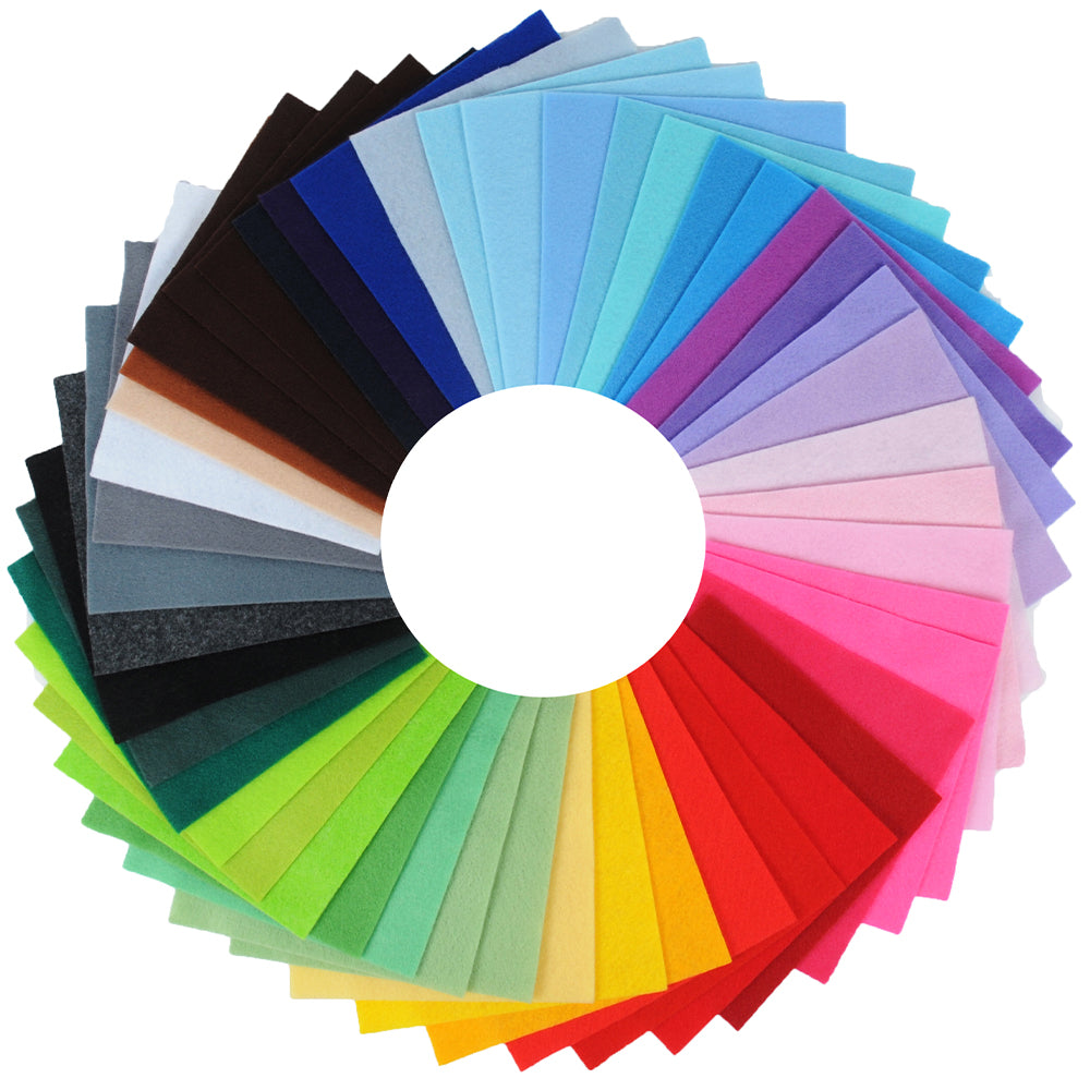 42 Piece Assorted Felt Pack | 15 x 15cm | Sewing & Craft Felt
