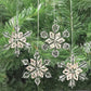 Hanging Glass Snowflakes | Set of 4 | 65mm Wide | Christmas Tree Decorations