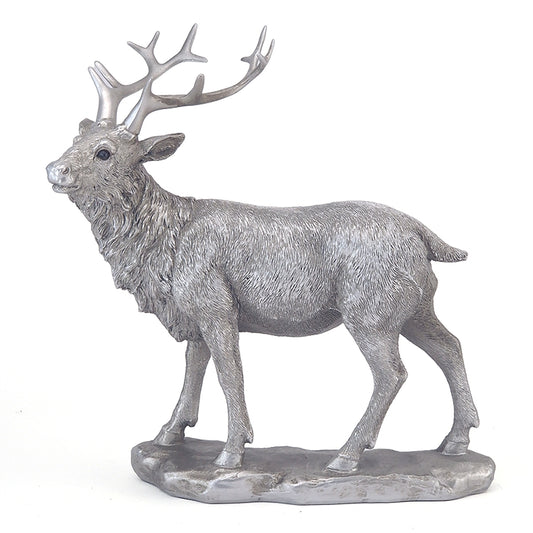 Silver Deer Ornament | 20cm Tall | Home Décor | Gift Idea